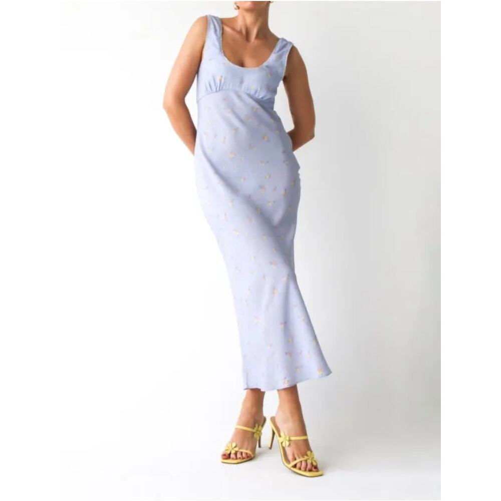 Rumored Lavender Maxi Dress with Delicate Floral Dots